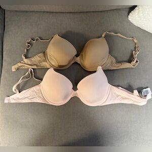 Calvin Klein Pink and Tan Bra Set